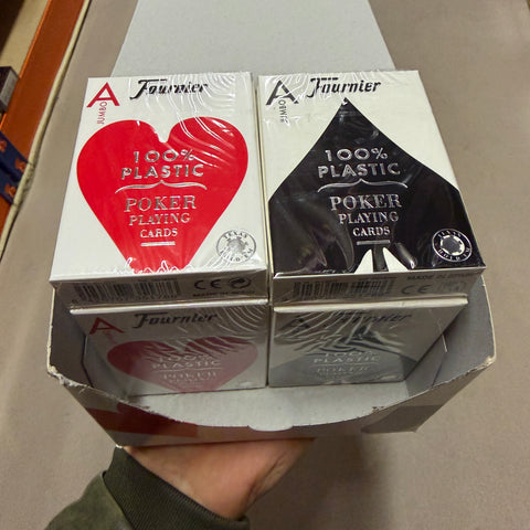 Full box: 6x Red / 6x Blue Fournier 2800 Poker Playing Cards Jumbo Index