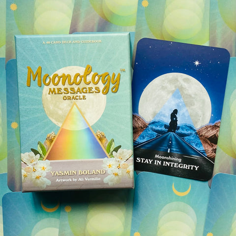 Moonology Messages Oracle Cards Deck & Guidebook By Yasmin Boland