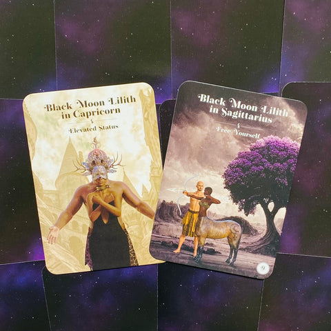 Black Moon Lilith Cosmic Alchemy Oracle Cards Deck  By Adama Sesay With Bag