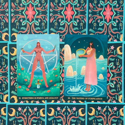 Inspirational Wicca  Spiritual Journey Oracle Cards Deck & Guidebook With Bag