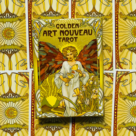Golden Art Nouveau Tarot Grand Trumps 22 Cards Deck Esoteric Lo Scarabeo
