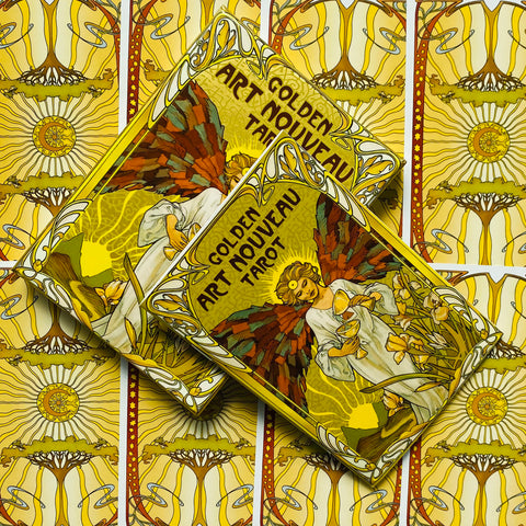 Golden Art Nouveau Tarot Grand Trumps 22 Cards Deck Esoteric Lo Scarabeo