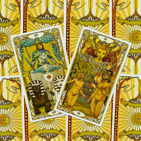 Golden Art Nouveau Tarot Grand Trumps 22 Cards Deck Lo Scarabeo With Bag