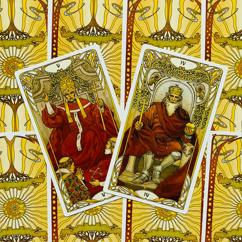 Golden Art Nouveau Tarot Grand Trumps 22 Cards Deck Lo Scarabeo With Bag