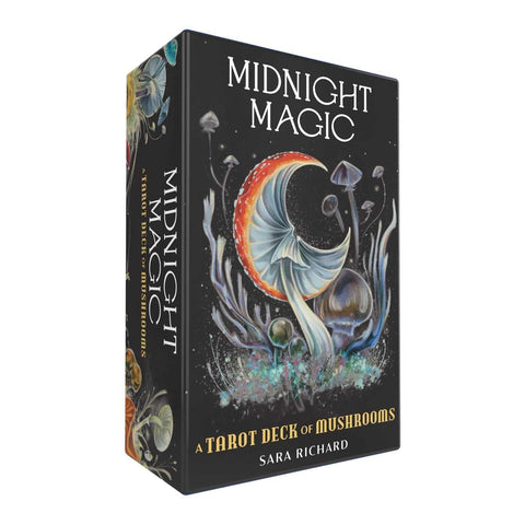 Midnight Magic Mushroom Tarot Card Deck by Sara Richard Adams Media