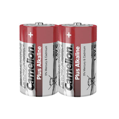 2x Camelion C Plus Alkaline Batteries 1.5V LR14 MN1400 AM2 E93