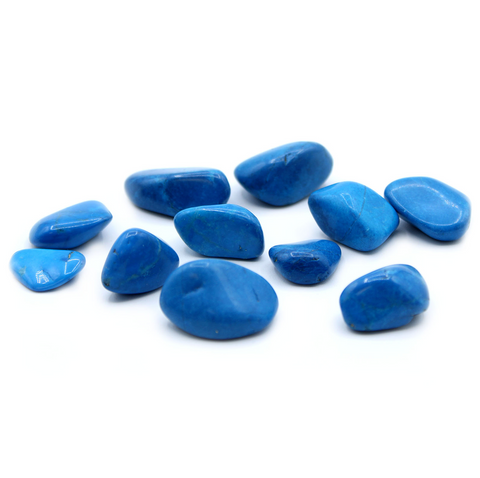 24 Large Tumble Stones - Blue Howlite Gemstones Talisman Ancient Wisdom NEW