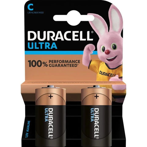 3x Duracell Ultra C LR14 Alkaline Batteries Long Lasting High Power