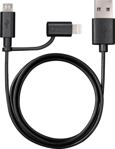Varta Charge & sync cable 2in1: Lightning & Micro USB 57943