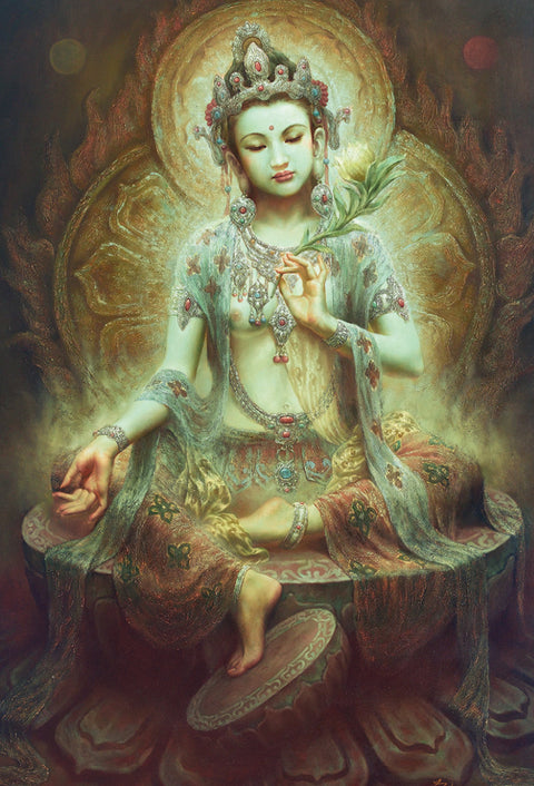 Pocket Kuan Yin Oracle Deck by Alana Fairchild 44 Cards Blue Angel