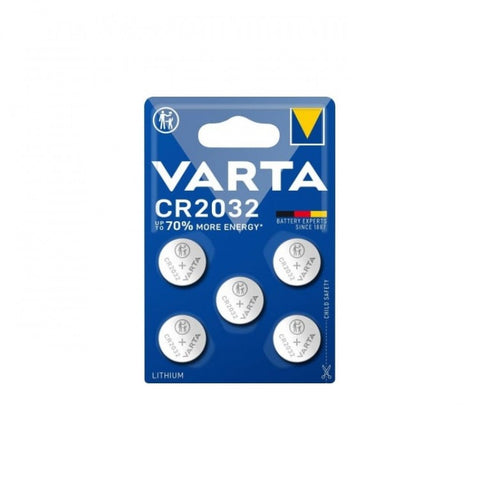 5x Varta CR2032 3V Lithium Coin Cell Batteries Mercury Free