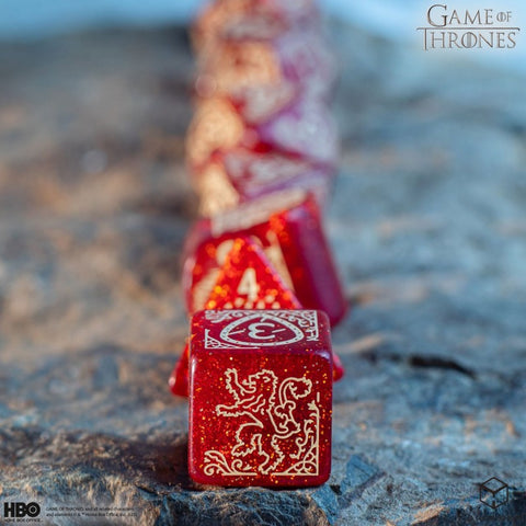 Game of Thrones Lannister Dice Set by Q-Workshop, 8-Polyhedral, Red RPG