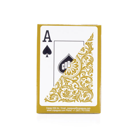 Copag 1546 Elite 100% Plastic Playing Cards Jumbo Index Poker Size Gold NEW