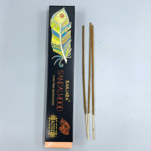 Banjara Tribal Smudge Incense Sticks Sandalwood, 10 Pack, Made in Nepal