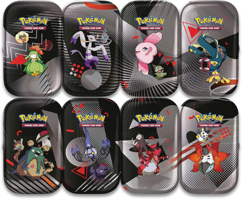 Pokemon Unova Mini Tin Set 8 Tins Black Bolt & White Flare Booster Packs