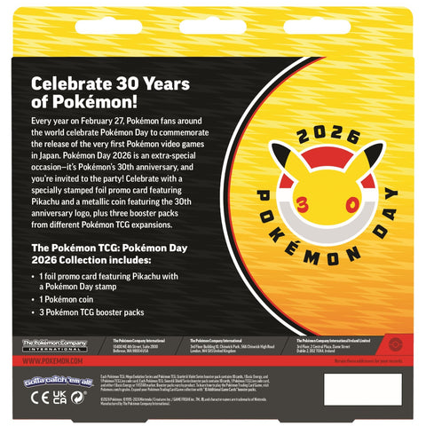 Pokemon TCG 30th Anniversary 2026 Collection Box Pikachu Promo EN