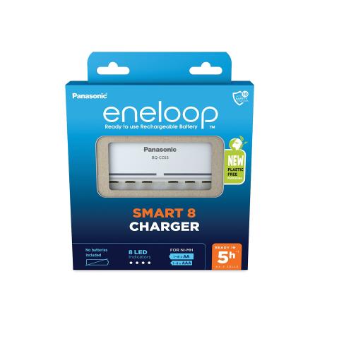 Panasonic Eneloop BQ-CC63 Smart 8-Slot AA AAA Ni-MH Battery Charger 100-240V