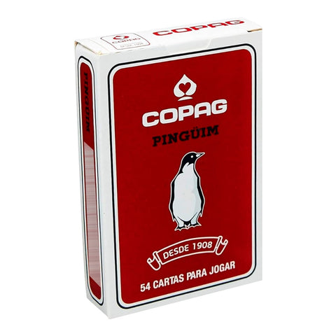 Copag Pinguim Red Bridge Size Playing Cards Deck – 54-Card Paper