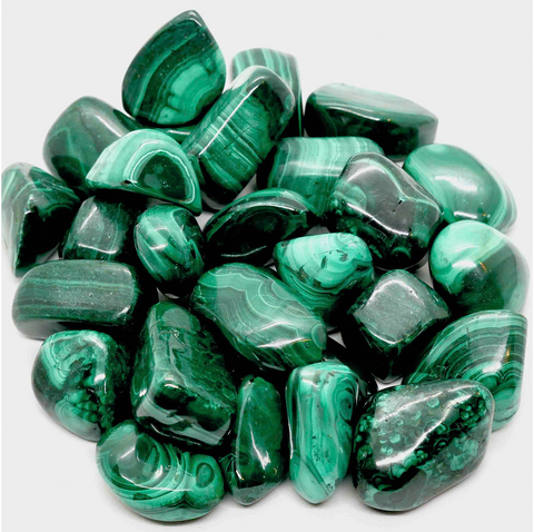 24 Large Tumble Stones - Malachite Grade Sa Gemstones Ancient Wisdom NEW