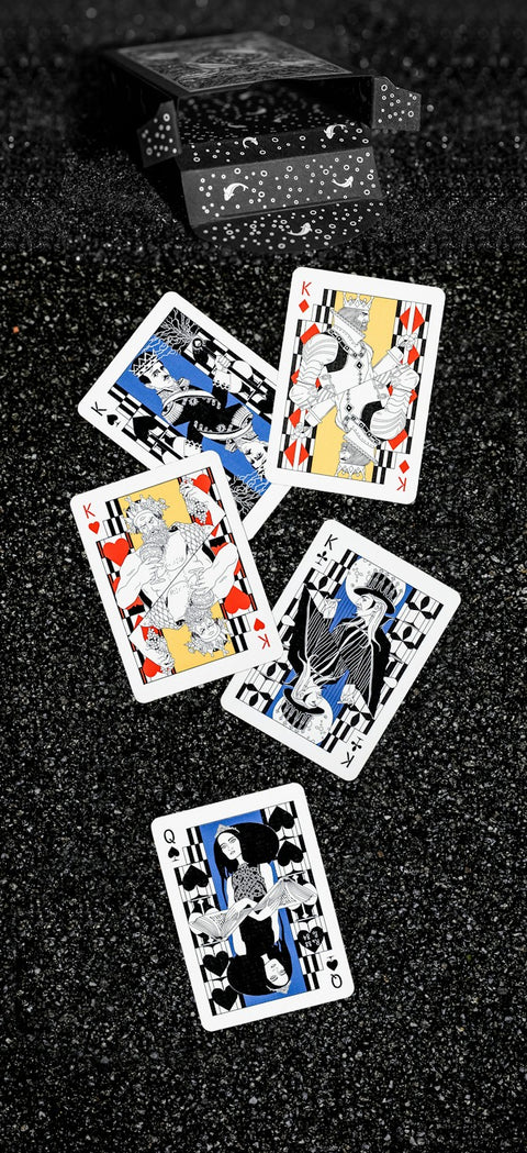 Pelican Playing Cards by Rokas Magic USPCC Black Luxury Foil Tuck Box