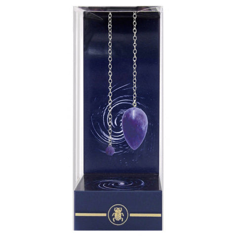 Lo Scarabeo Amethyst Pendulum with Silver Chain for Dowsing & Divination