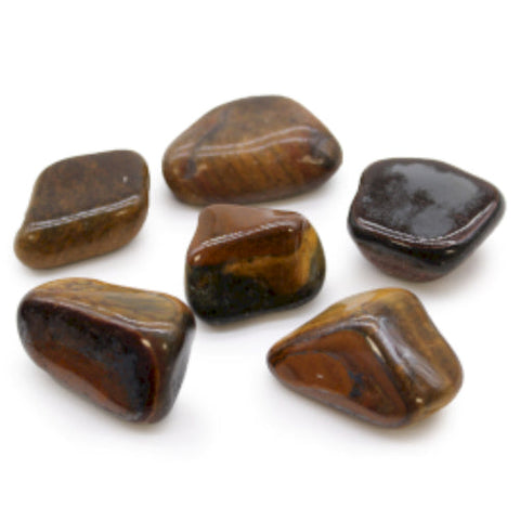 6x Large Tiger Eye Tumble Stones African Gemstones Healing Crystals