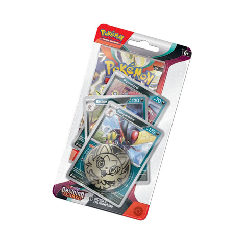 Pokemon TCG Obsidian Flames Premium Blister Pack 3 Promo Cards & Coin