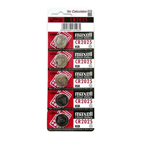 5x Maxell CR2025 3V Lithium Coin Cell Batteries DL2025 ECR2025
