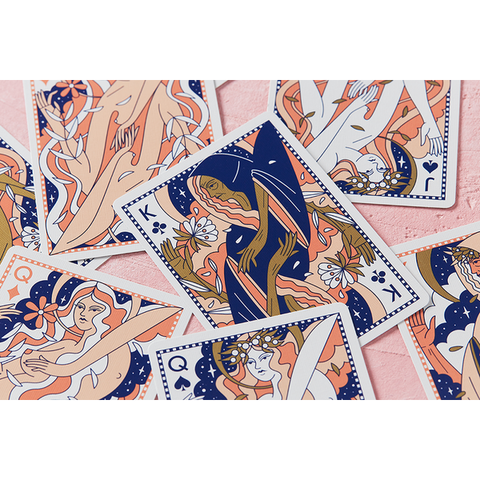 Lady Moon Playing Cards Blue Art of Play Poker Magic Deck Made in USA