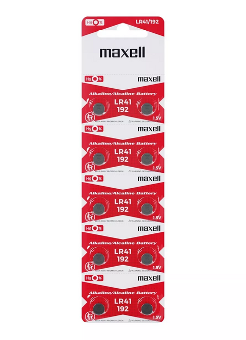 Maxell LR41 192 10-pack blister card