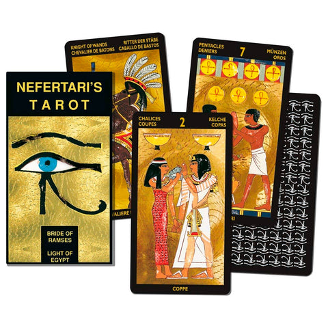 Nefertari's Tarot Deck by Lo Scarabeo Egyptian Gold Foil Fortune Cards