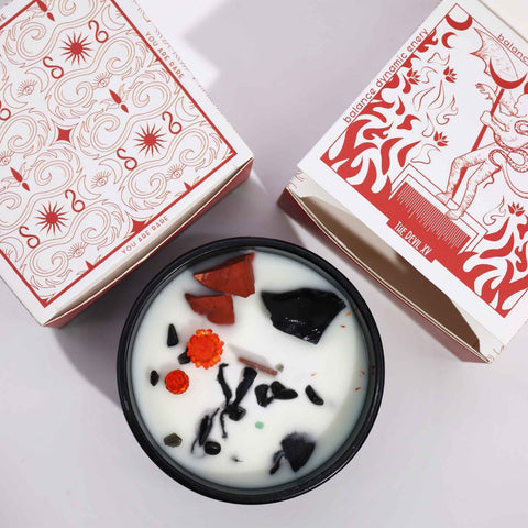 Hop Hare Crystal Gemstone Candle Sweet Orange Patchouli Wooden Wick