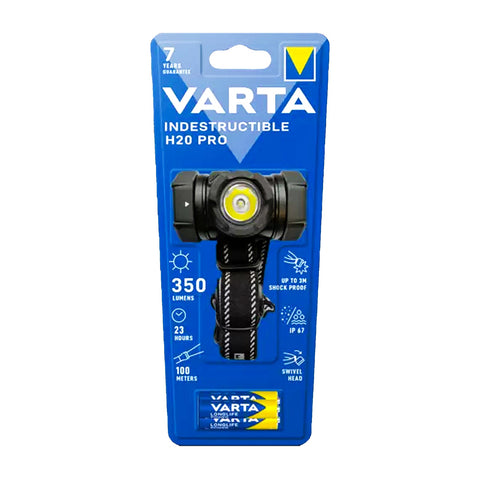 Varta Indestructible H20 Pro LED Headlamp 350lm IP67 with AAA Batteries