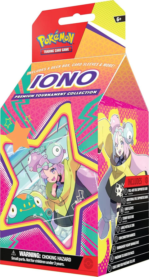 Pokemon TCG Iono Premium Tournament Collection Box, 6 Booster Packs
