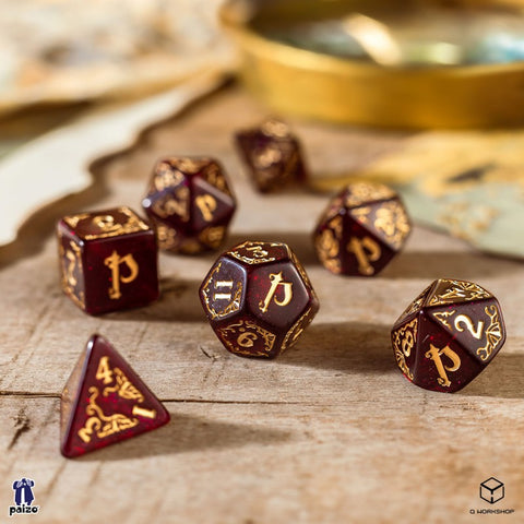 Pathfinder Dice Set Avistan Red & Gold Role Playing Games Q-Workshop Spat29