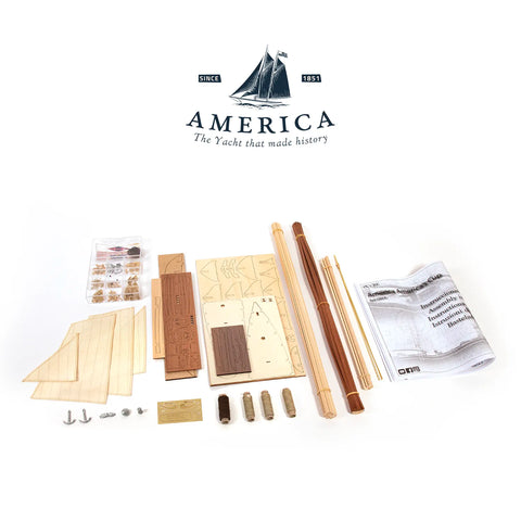 OcCre America 1851 Wooden Ship Model Kit 1:75 Scale Sailing Yacht 12014