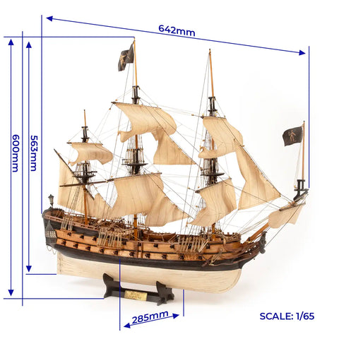 Royal Fortune Pirate Ship Model Kit – Black Bart's | Scale 1:65