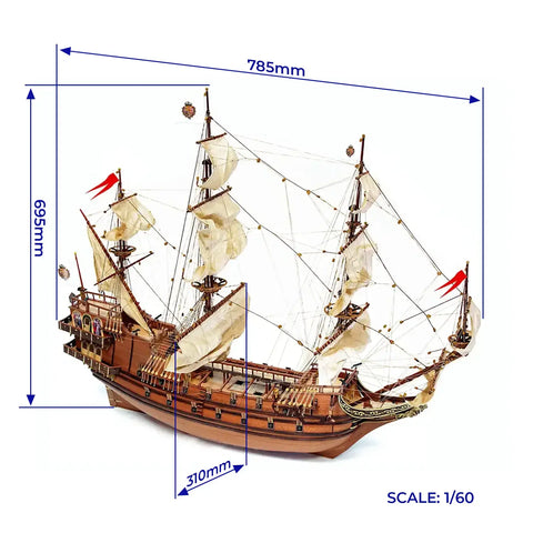 OcCre Apostol Felipe 1:60 Spanish Galleon Wooden Model Ship Kit