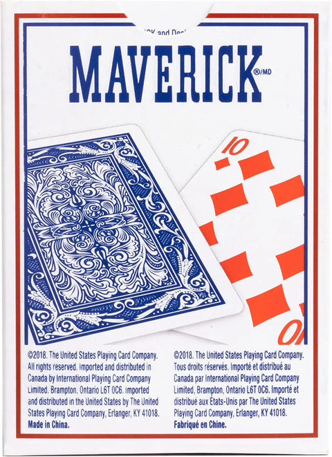 Maverick Blue Quality Playing Cards Deck Poker Standard Index Magic Tricks