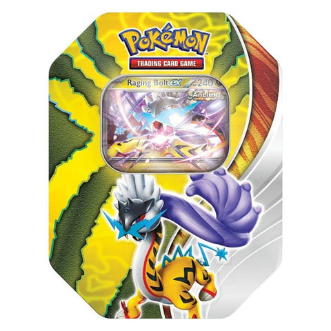Pokémon TCG Paradox Destinies Raging Bolt ex Tin with Booster Packs