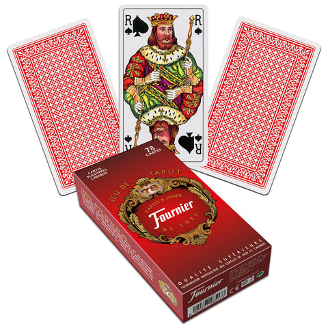 Fournier French Tarot Cards Deck 78 Plastic Coated Playing Cards Red