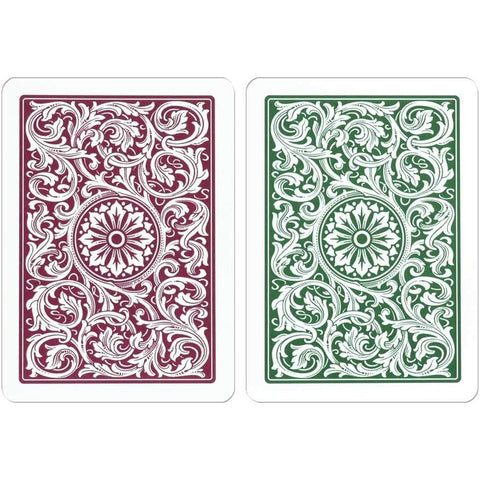 Copag Elite Plastic Poker Playing Cards Deck Set Green & Burgundy