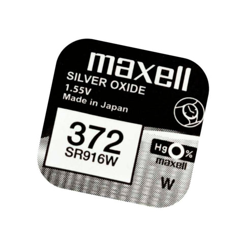 2x Maxell 372 SR916W Silver Oxide Watch Button Cell Batteries Japan