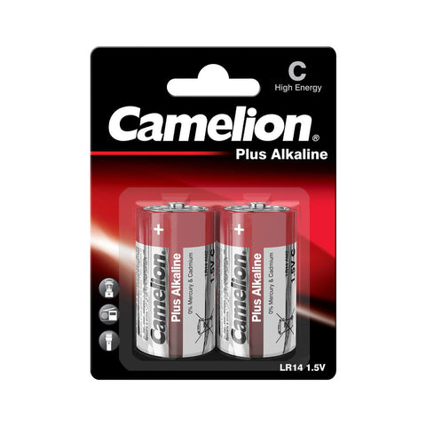 2x Camelion C Plus Alkaline Batteries 1.5V LR14 MN1400 AM2 E93 2 Pack