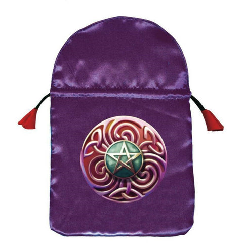 Magic Star Satin Purple Tarot Card Drawstring Bag Lo Scarabeo