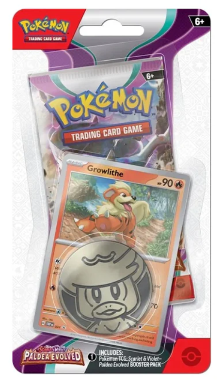 Pokemon TCG Paldea Evolved Checklane Blister Growlithe Promo Pack EN