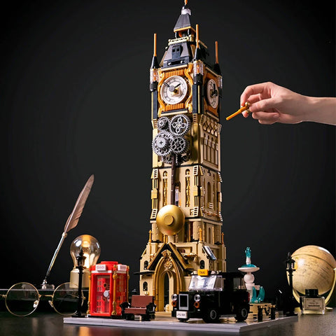 Steampunk Clock Tower Park Building Set Model Kit Blocks Toy Vintage Style