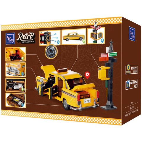 New York Yellow Taxi Cab Construction Set Model Kit Blocks City Car Toy