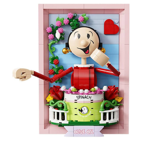 Popeye and Olive Oyl Construction Toy Set Cartoon Building Blocks Model Kit