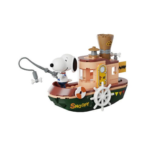 Snoopy Steamboat Building Set Peanuts Model Kit Blocks Toy Boat
